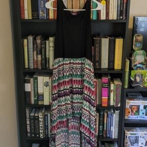 Maxi High-Low Tribal Print Dress